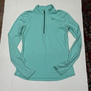 Nike Running Dri Fit Turquoise 1/4 Zip Pullover Jacket Women's Size S